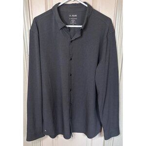 01. Algo Mens Xl Gray Performance UPF 40+ Long Sleeve Wicking Full Button Shirt